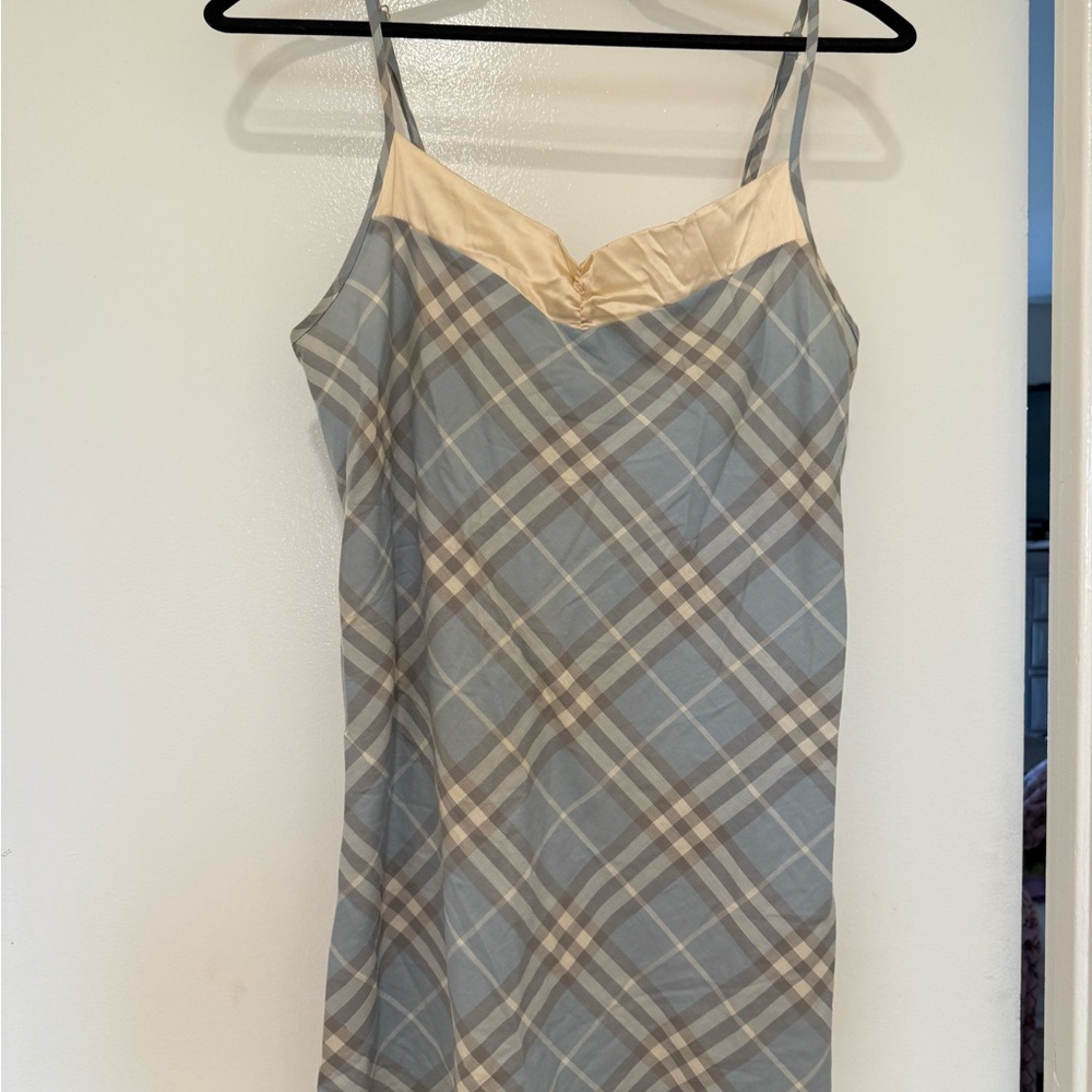 Burberry blue and white Slip Dress with Spaghetti Straps
